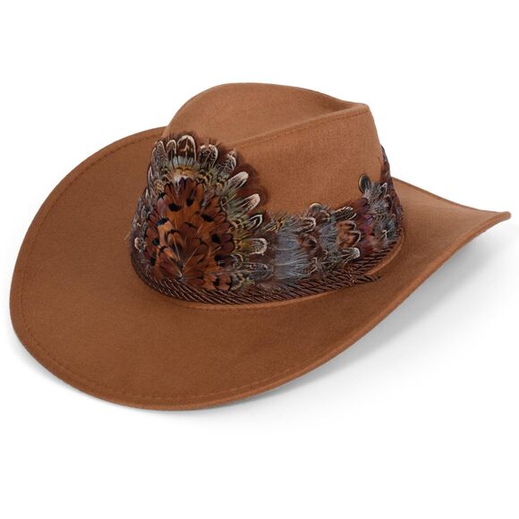 Accessories - 1317 Feather Hat Band For Men Women - 100% Natural Feather Cowboy Western Hat